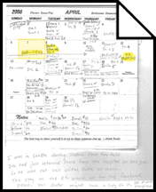 Handwritten Log of Dottie's Personal Attendant