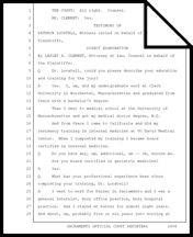 KATHRYN LOCATELL'S TESTIMONY